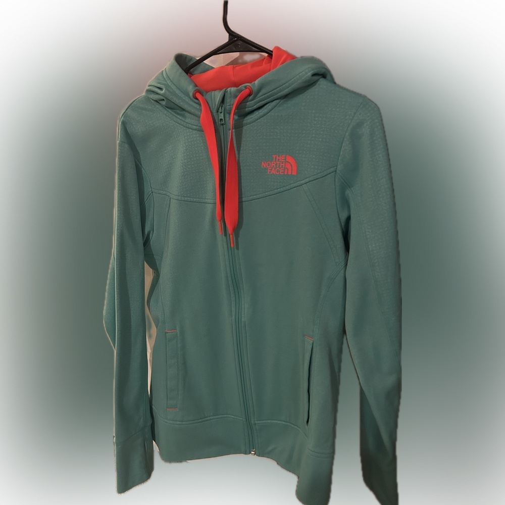 The North Face Teal Jacket with Red Highlights